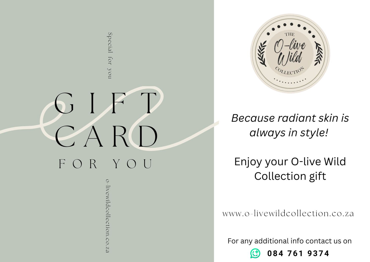 O-live Wild Collection Gift Voucher